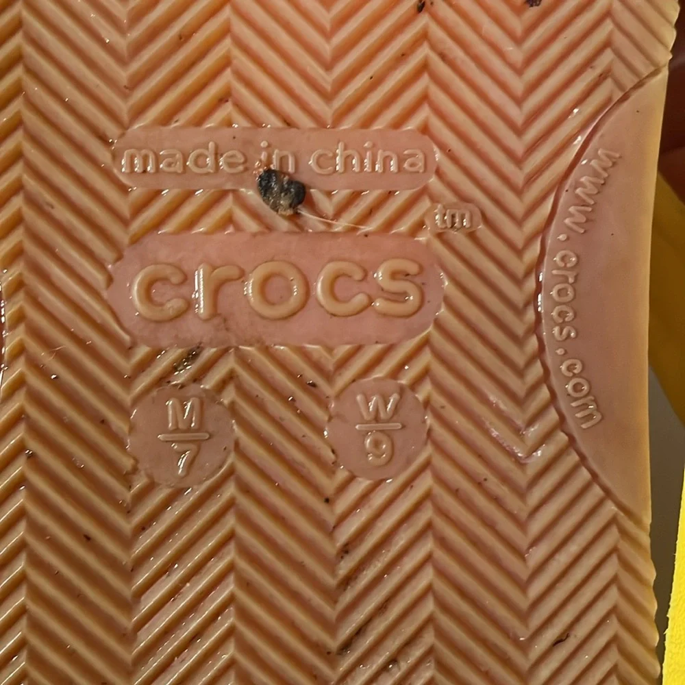 Crocs Retro Wedge Flip Flop Thong Sandal Yellow/Blue W 9/M 7 Unisex